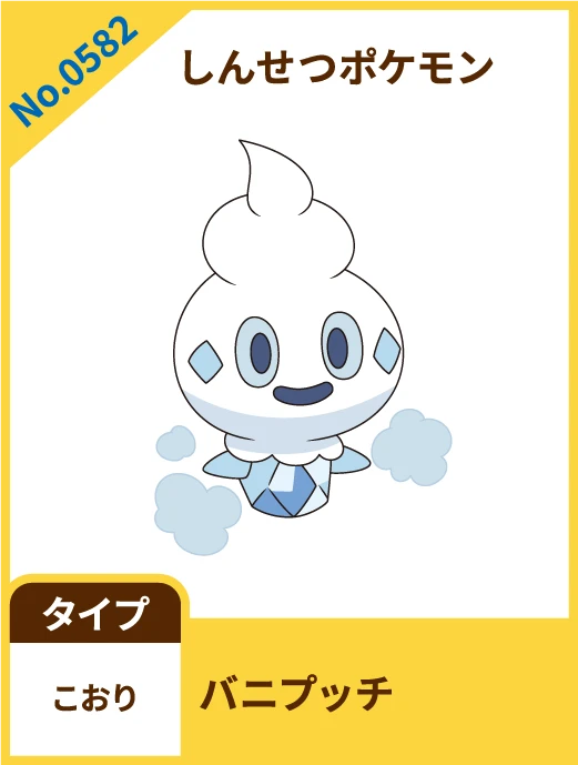 No.0582 しんせつポケモン バニプッチ タイプ こおり