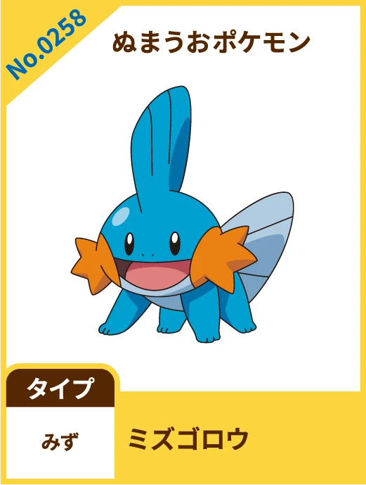 No.0258 ぬまうおポケモン ミズゴロウ タイプ みず